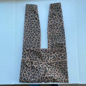 Nike Dri Fit Leopard Print Leggings Brown High Rise Athletic Gym Stretch Fit